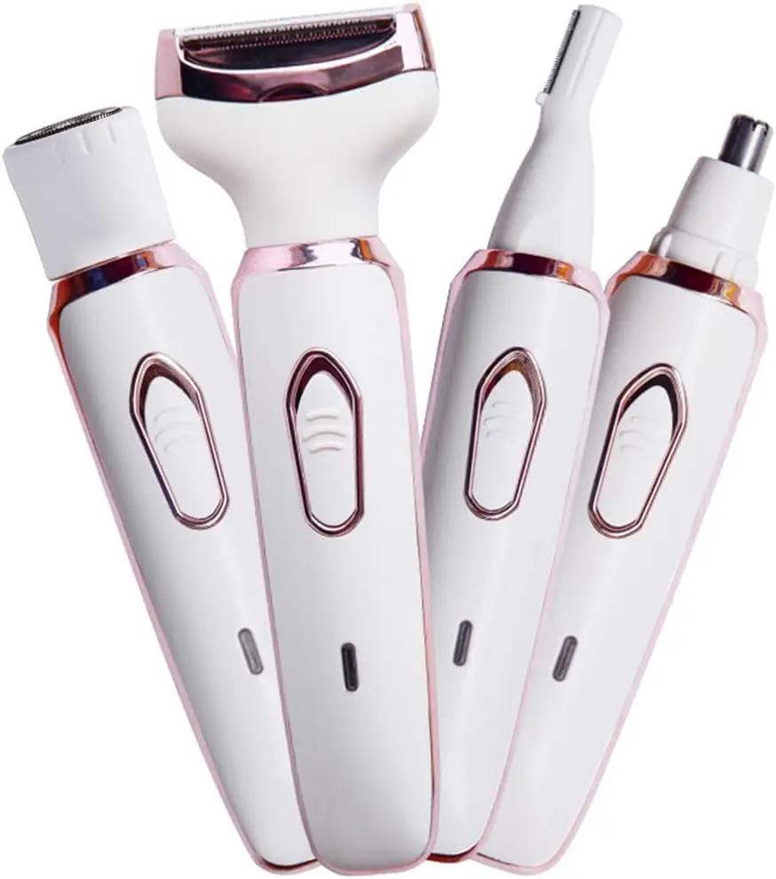 4 in 1 Womens Body Shavers Set Women's Wet & Dry Shaver Painless Body Razors Ladies Shaver for Legs Arm Underarms Bikini