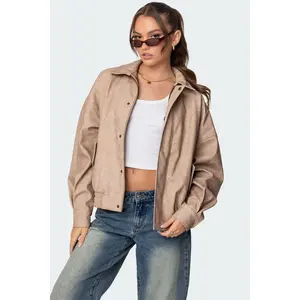 Mori Oversized Faux Leather Jacket