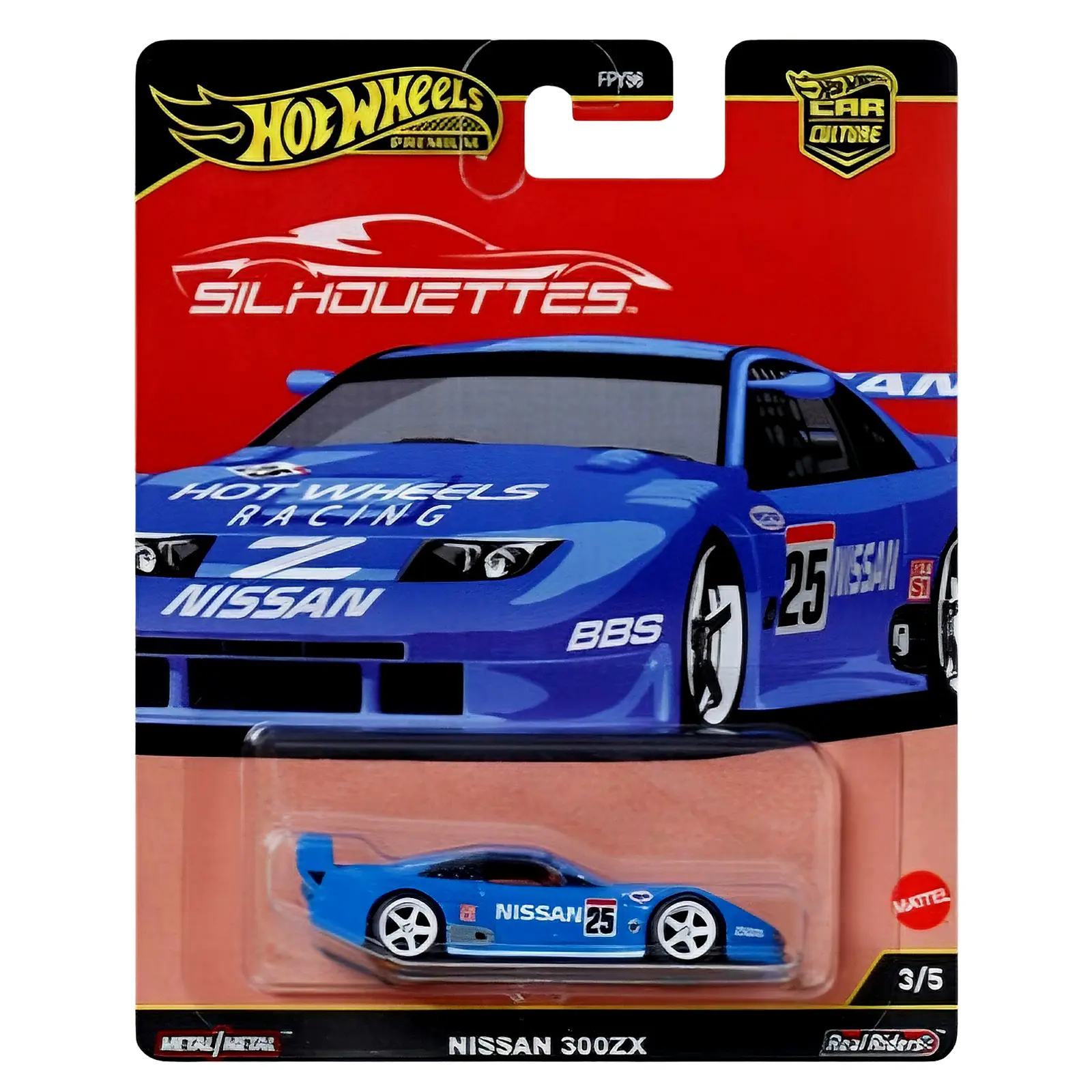 Hot Wheels Car Culture 2025 Silhouettes Nissan 300ZX, 1:64 Scale, Diecast Model Car