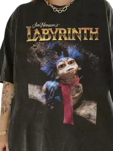 Labyrinth Worm Wall T-shirt, Movie Sweatshirt, Cotton Unisex T-shirt, Crew Neck, Size S-5XL, Menswear Top, Womenswear Top Underwear Streetwear