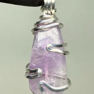 Auralite 23 Sterling Silver PENDANT Natural Crystal Artisan Crafted Unique Design