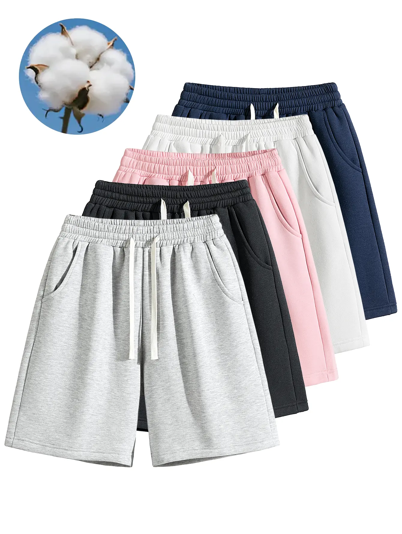 Men's Casual Cotton Shorts Ideal for workouts, jogging,and everyday lounging at home. Soft against the skin withmoisture-wicking properties. Features a high-stretchdrawstring waistband for adjustable fit. Relaxed straight-leg ,summer,ca,Rhines,mens,active