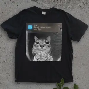 Ring Cat with Motion Meme - Funny Cat Shirt, Parody Tees, Funny Cat, Cat Meme, Meme Shirts, Shitpost Shirt, Silly Shirts Cotton