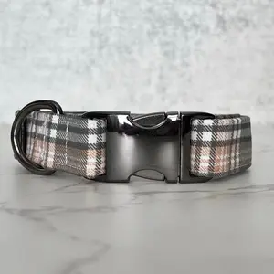 Peach Plaid Dog Collar