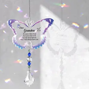 1pc Crystal Sunshine Catcher Decorative Hanging Ornament, a precious gift full of love and longing for Grandma, a gift for Thanksgiving/Christmas/New Year/Valentine's Day/Mother's Day, home decoration, holiday ornament, birthday gift.