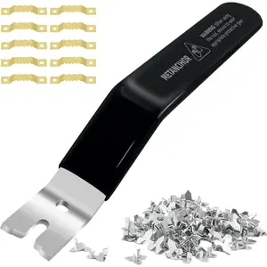 Point Driver, Push Mate and Glazer's Tool with 120 Push Points, Setting Tool for Framing Glass Picture Cross Stitch Old Style Windows (Black)