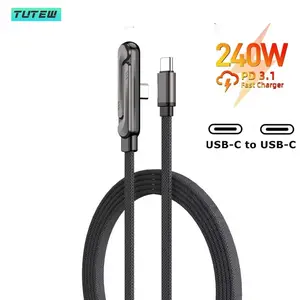 240W 2 in 1 USB C to USB C Fast Charging Foldable Bracket Data Cable Type C Desktop Holder Charging Wire For Iphone17 16 Samsung