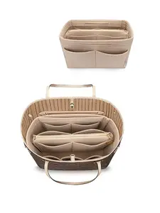 Organizer Insert, Felt Tote Bag Organizer Insert, Handbag Dividers for Inside Purse, Zipper Pouches, Compatible with Longchamp, Neverful, Speedy and More