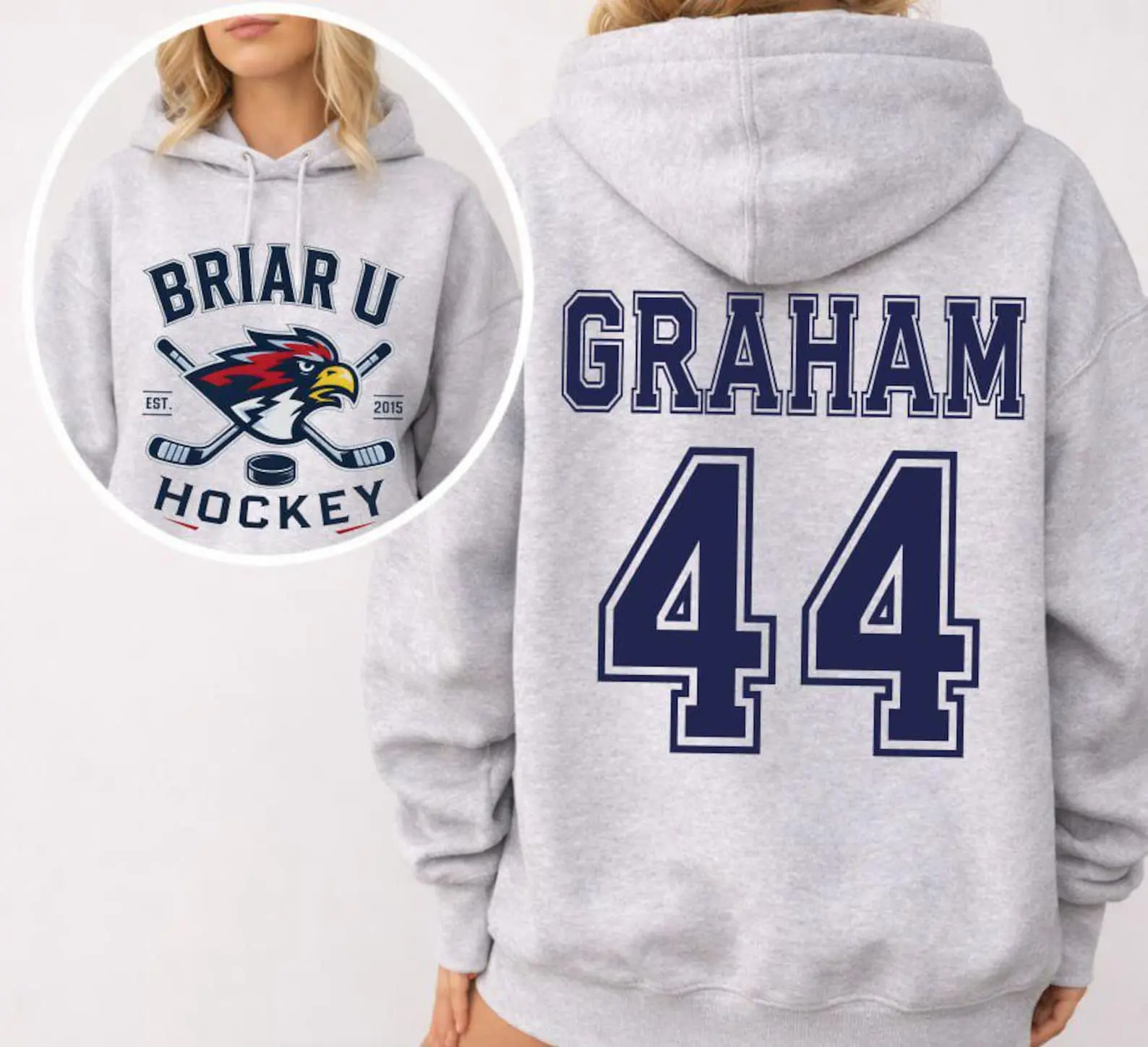 Briar U Hockey Hoodie, Graham 44 Off Campus Hockey Romance Hoodie, Bookish Briar University Apparel Gift