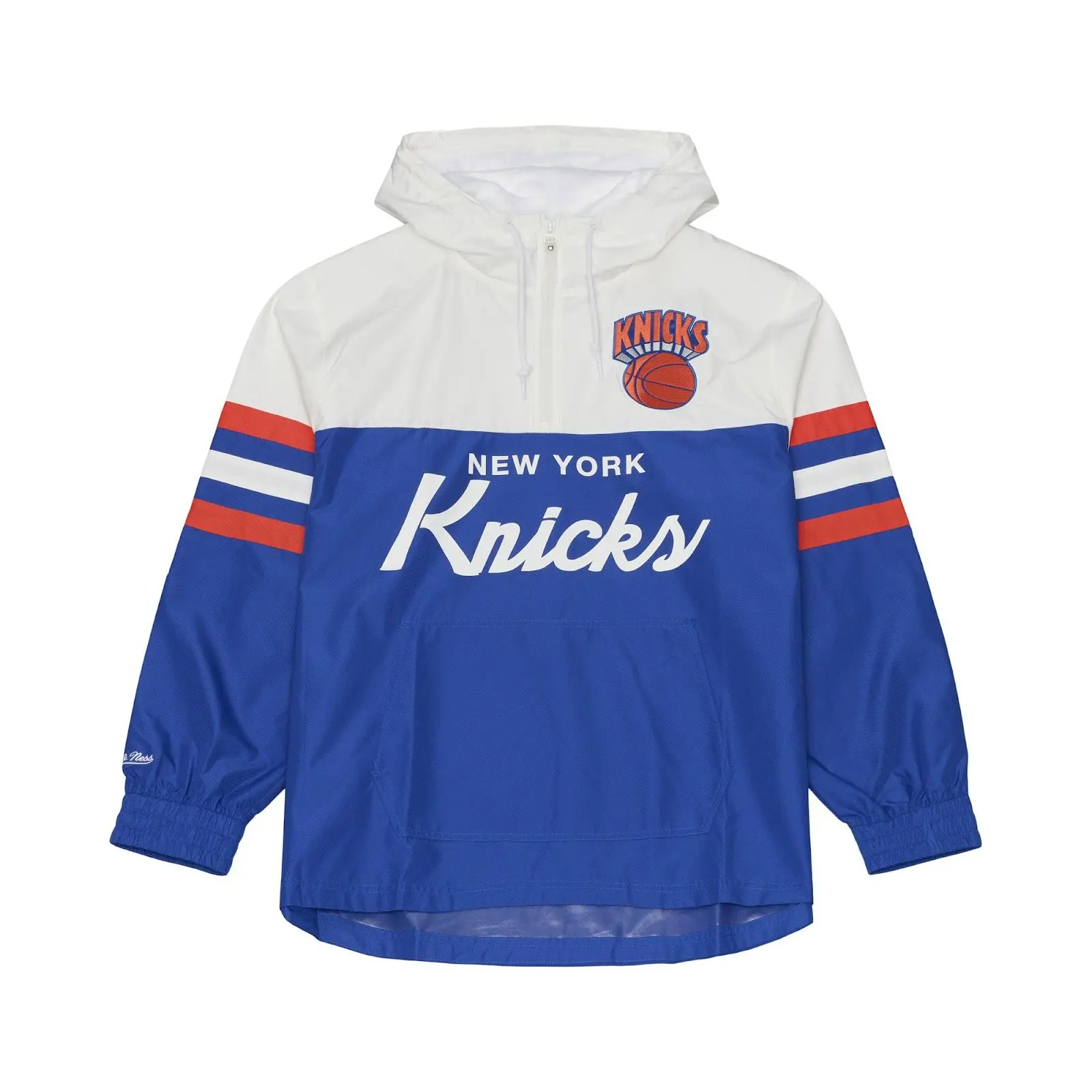 New York Knicks Blue Head Coach Lightweight Anorak Quarter-Zip Windbreaker NBA Throwback Outerwear Vintage Fan Gear Mitchell & Ness
