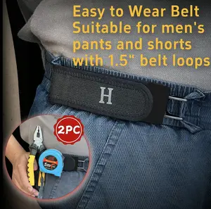 Tactical No Pain No Relief Velcro Belt Men's Quick Wear 2 Pack 1.5 Inch Loops Elastic Invisible Buckle Soft Adjustable Side Unisex Metal Hook Belt TikTokShopHolidayHaul