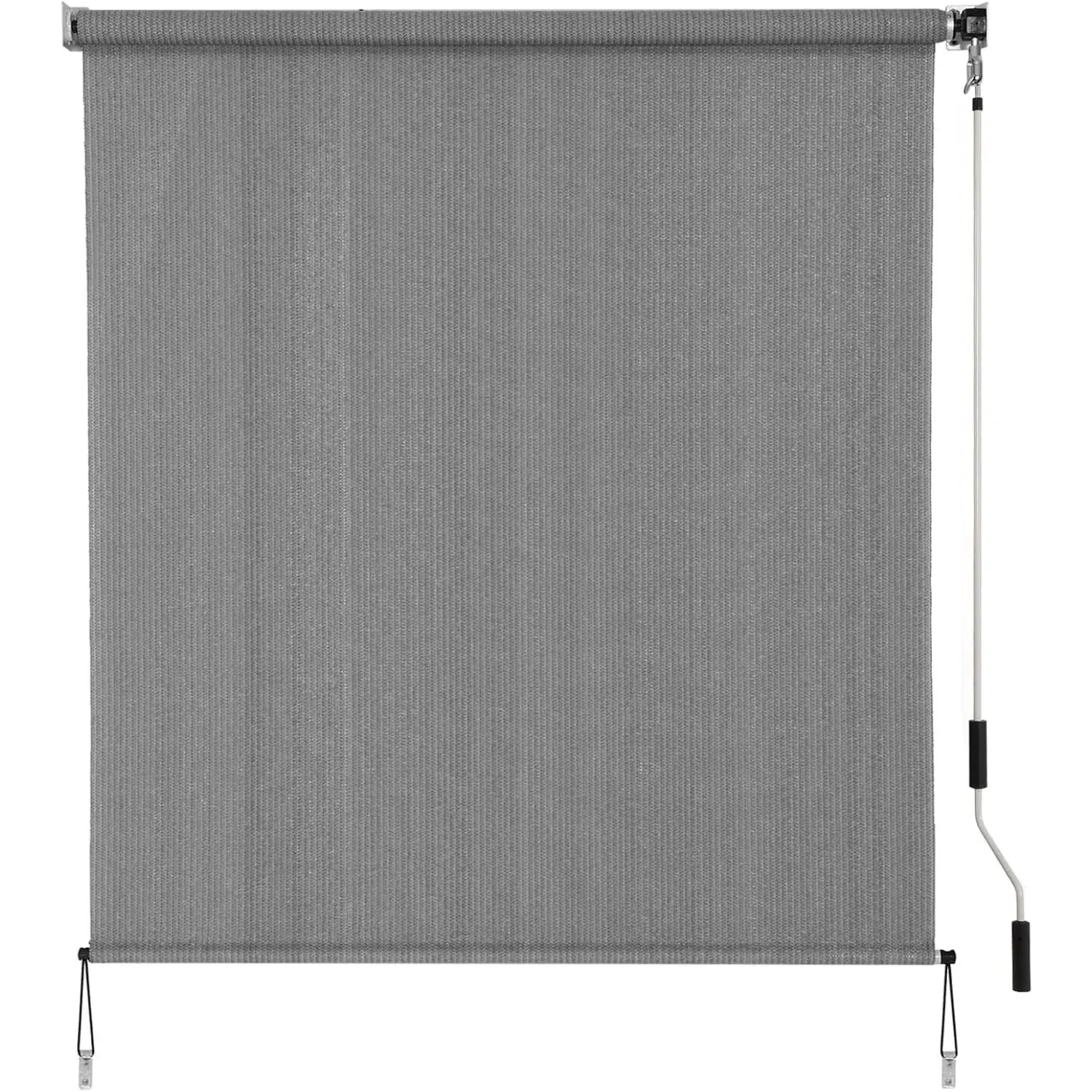 Outdoor Sunshade Roller Shade 5'W x 6'H (60" Wx72 H), Exterior Cordless Roll Up Shades Blinds, UV Protection Shade Cloth with Crank Operation for Outside Windows Patio Porch Gazebo, Dark Grey