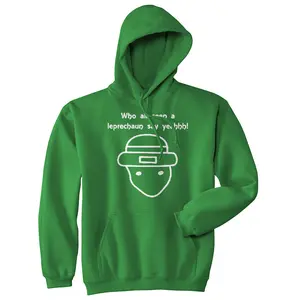 Who All Seen A Leprechaun Say Yeah Hoodie Funny St Patricks Day Saying Hilarious Meme Graphic Unisex Vintage Fashion Hoodies Saint Patrick's Day Hoodie Funny Sarcastic Pullover Novelty Sweatshirt Green