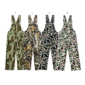 P0535-Kids Hunting Camo Denim Overalls - Stylish Camo Prints Meet Trendy Denim Cute & Durable Toddler Outfits, Must-Have Kids' Streetwear