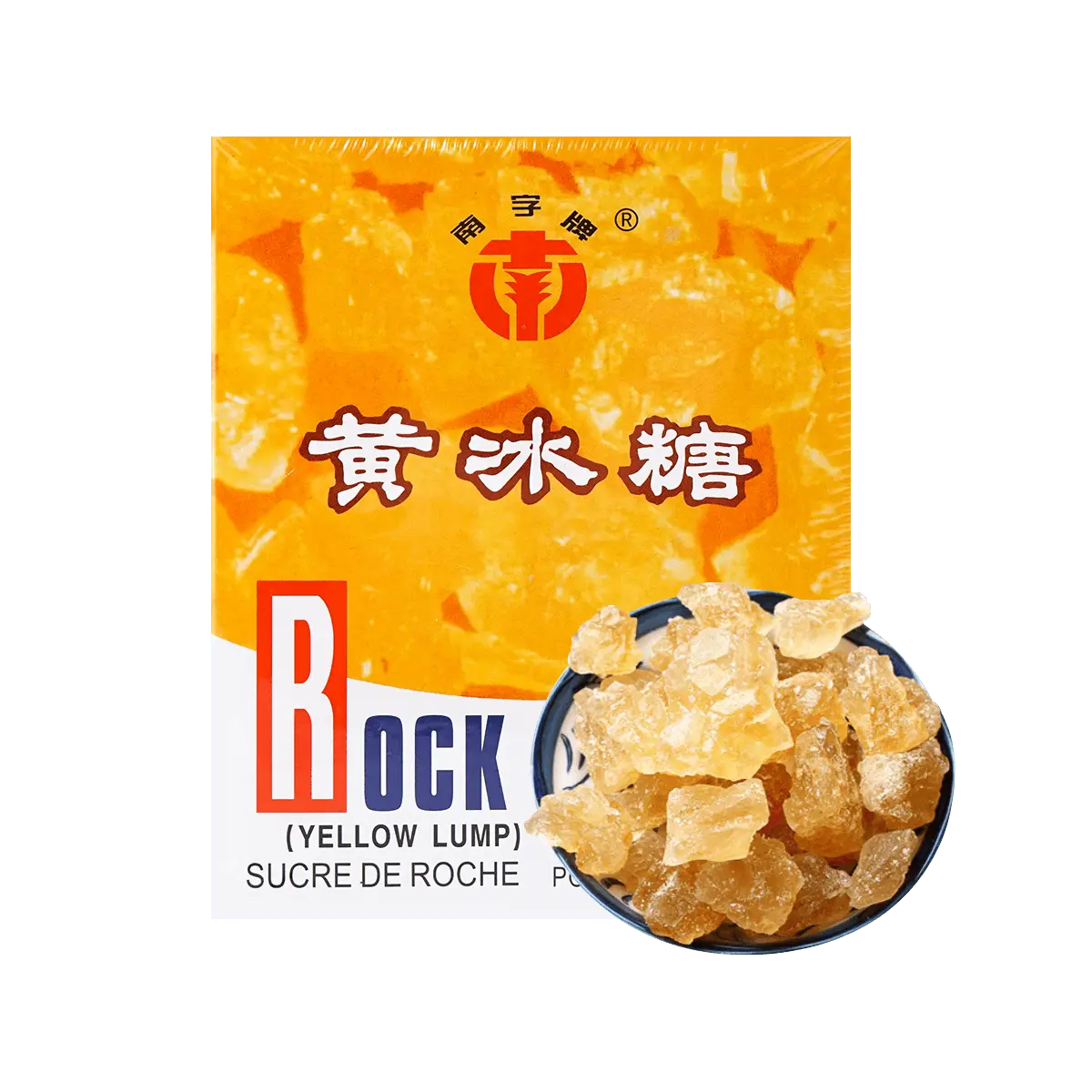 South Word Brand Rock Sugar Cubes - 454g (1 lb) - Pure Yellow Crystal Sugar for Cooking, Baking & Tea