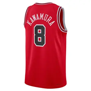 2026 Kawamura #8 Red Swingman Basketball Jersey full logo – Icon Edition - Retro Street Pro Style Hoop Fan Shirt