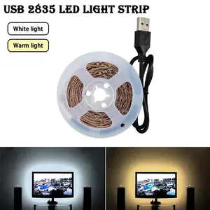 1pc 5v USB Powered Flexible LED Light Strip, Cuttable Sticky Lights for TV Background, Bedroom, Kitchen Home Decor