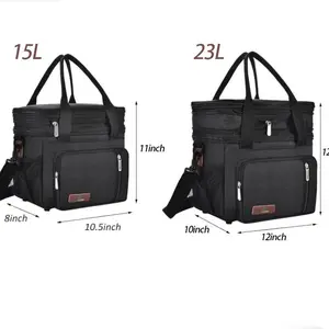 ECOLUNCHER 15L Insulated Lunch Bag - Leakproof Cooler Tote for Work School Picnic with dual 2 Compartments