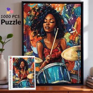 Tucocoo Rhythm of Freedom 1000-Piece Jigsaw Puzzle, African American Woman Drummer Art, Vibrant Music-Inspired Adult Puzzle, Crafts, 27.5x20in (70x50cm) Wall Decor Gift, Pieces Jigsaw Puzzles