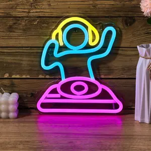 Music Dj Neon Light, Led Lights Music, New Year Christmas Music Festival Indoor Game Room Bar Party Decoration Lamp, USB Powered