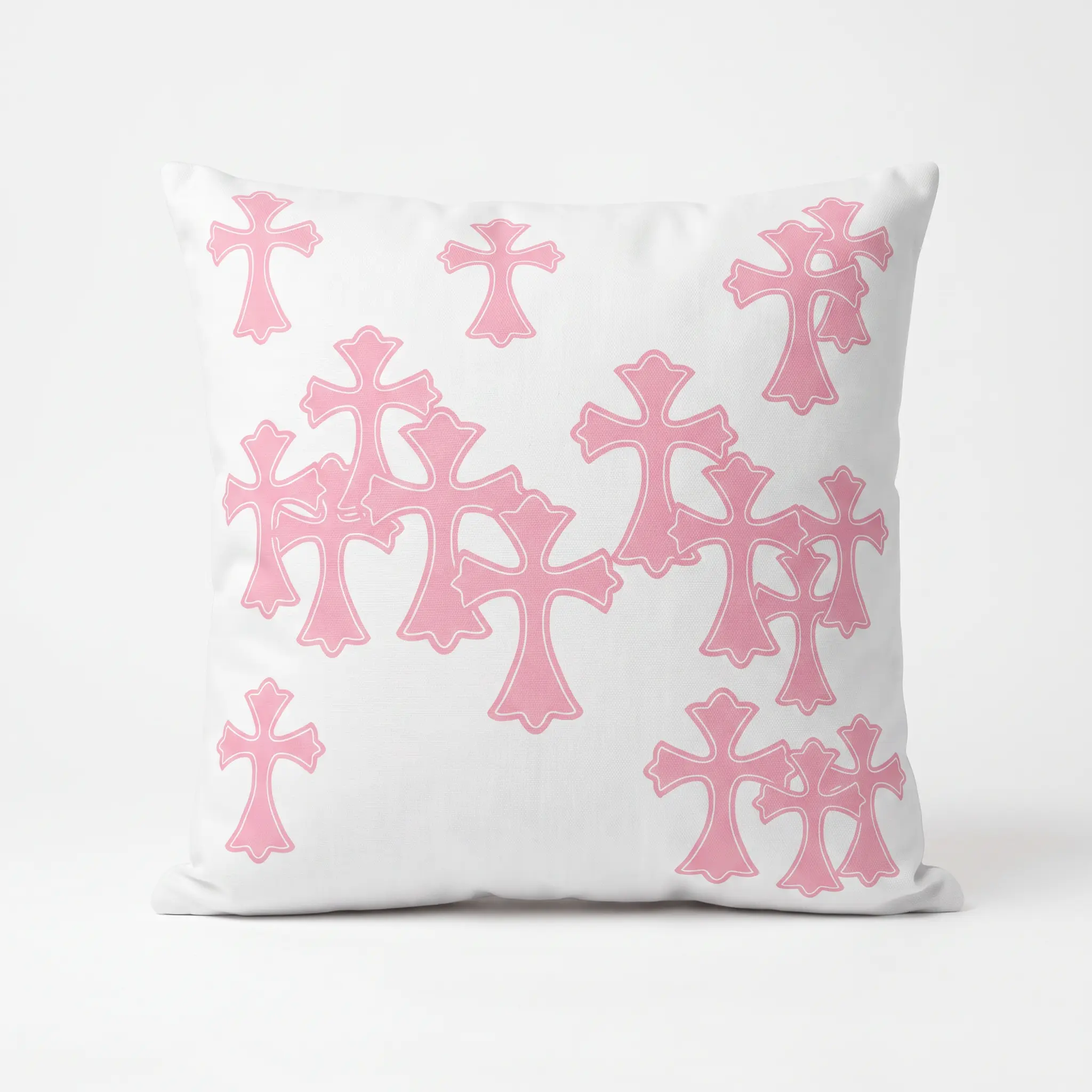 Tsunami Chrome Cross Rose Pillow - Skin-Friendly, Anti-Allergic, Breathable Bedding Accessory for Sofa, Bedroom Decor