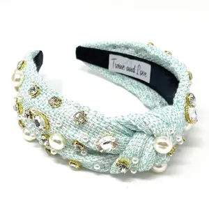 Grace Tweed Jeweled Knot Headband