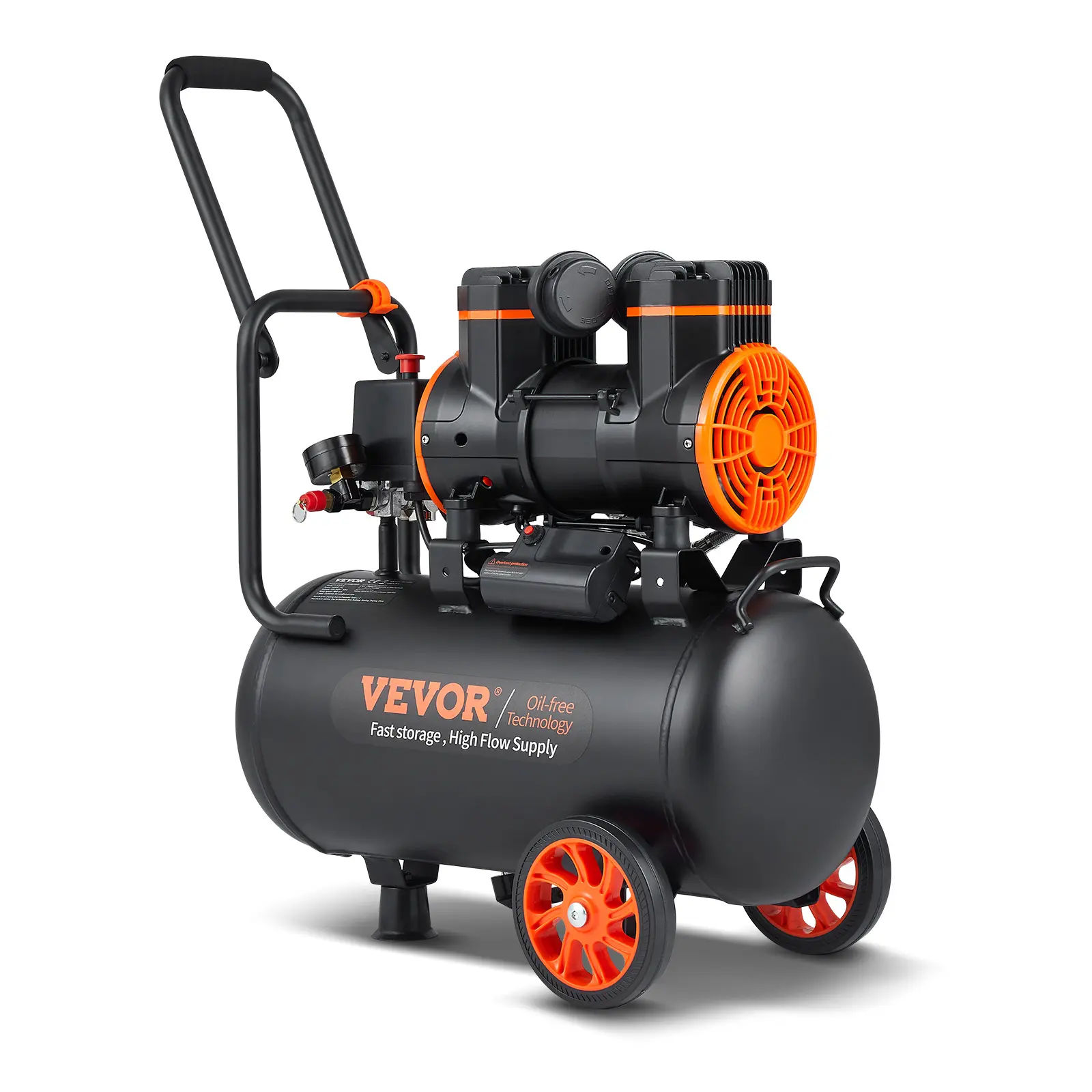 【DealsForYouDays】VEVOR 6.3 Gallon Air Compressor 2 HP 3.35 CFM@90PSI Oil Free Air Compressor Tank & Max. 116PSI Pressure70 dB Ultra Quiet Compressor for Auto RepairTire InflationSpray PaintingWoodwork Nailing