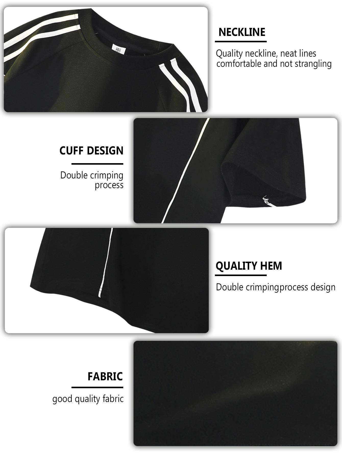 Men’s retro two-stripe raglan sleeve T-shirt, Y2K athletic oversized tee, casual streetwear sporty top for summer