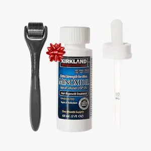 Kirkland Minoxidil 5% Men’s Hair Regrowth Kit with Derma Roller