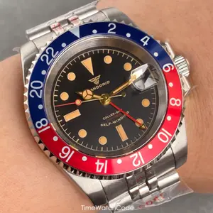Retro NH34A Automatic Watch for Men Diving GMT Movement Vintage Luminous Sapphir