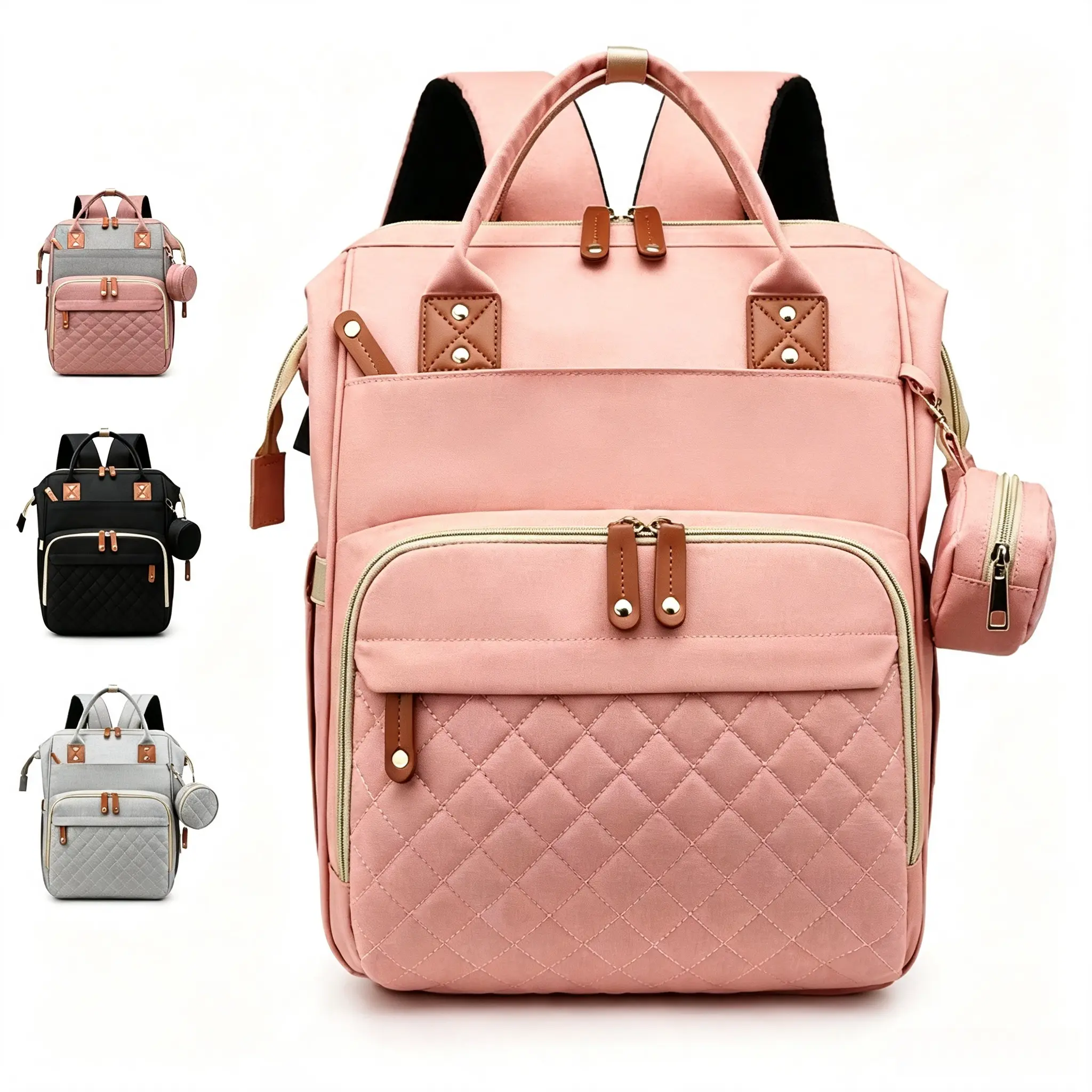 Large Capacity Waterproof Diaper Bag - 900D Oxford Mom Backpack, USB Charging Port, Newborn Baby Essentials Organizer, Travel Use, Baby Registry & Shower Gifts