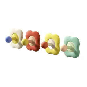 4pcs Multifunctional Flower Hooks for Kitchen Bathroom Bedroom, No Drill Hook, Versatile Use in Multiple Scenes, Decorative and Practical Hanging Solutions, Shower Wall Hooks, Towel Hooks