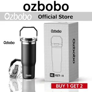 Buy 1 Get 2,30 oz Tumbler with Handle & Straw – Stainless Steel Water Bottle with 2-in-1 BPA-Free Lid, 100% Leak Proof, Double Wall Vacuum Insulated for Hot & Cold Drinks