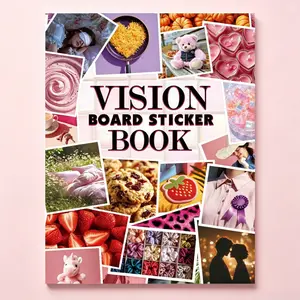 Vision Board Vision Book Inspirational Material Cutouts Dream Goals DIY Vision Board Stickers Notebook, Creative Motivational Tool