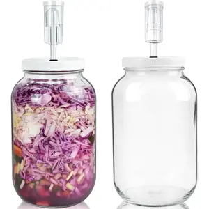 2 Pack 1 Gallon Fermentation Jars with Airlocks &  - Transform Gallon Jar Into a Fermenter -  for Pickles, Hard Kombucha, , , Cider - Gallon Lid with Econolock Airlock