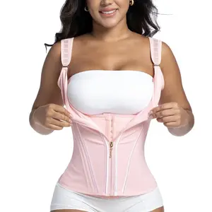 Women's Seamless Nylon Corset Shaper Top - Built-in Bra, Mesh Comfortable Fabric, Compression Tummy Control, Adjustable Shoulder Straps, Zipper Closure, Belly-Friendly Shapewear for Everyday Casual Women's Clothes