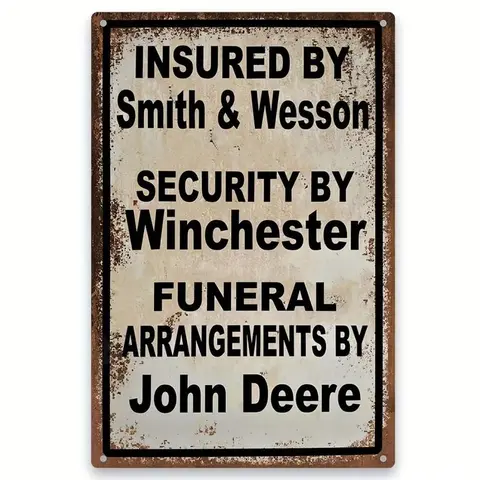 Vintage Metal Colorful Decorative Sign - 8x12 in Vibrant Rectangular Plaque, Smith & Wesson Security/John Deere Funeral Arrangements Designs, Long-Lasting Living Room/Garage Holiday Home Decor, Home Gift #TOP PICKS