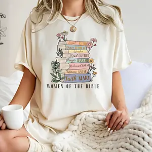 Women Of The Bible Shirt, Christian Women Shirts, Floral Christian Shirts, Jesus Church Shirt, Cotton