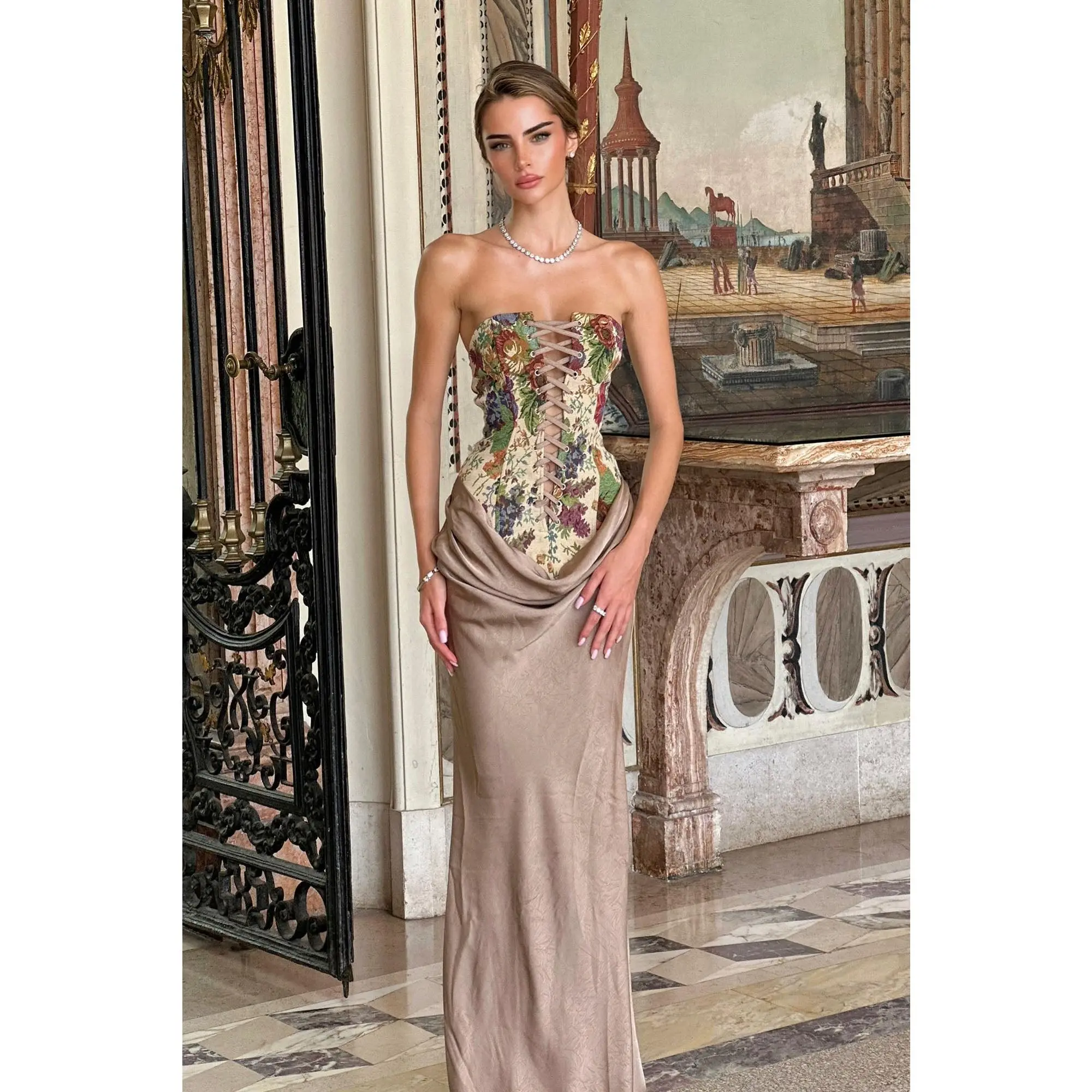 Girl Of Your Dreams Gown - Taupe/combo