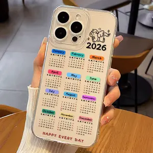 2026 Calendar iPhone Case – Clear Shockproof Cover with Built-In Calendar | iPhone 13 to 17 Pro Max
