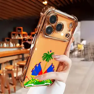 Haitian Emblem Pride Compatible with iPhone 16 16e 15 17 Air 14 13 12 11 Pro Max Plus X XS Rugged Durable shockproof Anti-Scratch soft Silicone case Four-corner Thickened