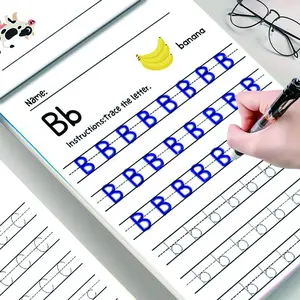 64 Pages Alphabet Practice Book with Cute Cartoon Patterns, Learning Aid for Kids, Engaging Children, Fun Writing Activities, Handwriting Exercises & Durable Paper, Letter Tracing, Ideal Back to School Gift