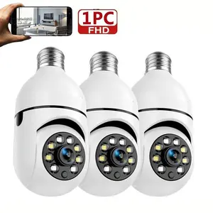 Smart Home Security Camera, 1 Count 2.4G WiFi Monitoring Camera, 1080P HD E27 Bulb Camera, Wireless Security Monitoring Camera with 355 Degree Panoramic, WiFi Indoor Camera
