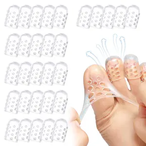 Silicone Toe Protectors 30Pcs, Gel Anti-Friction Toe Protector Breathable Toe Caps Guards for Men Women, Soft Clear Little Toe Covers Silicone Toe Sleeves for Corns, Blisters and Pain Relief