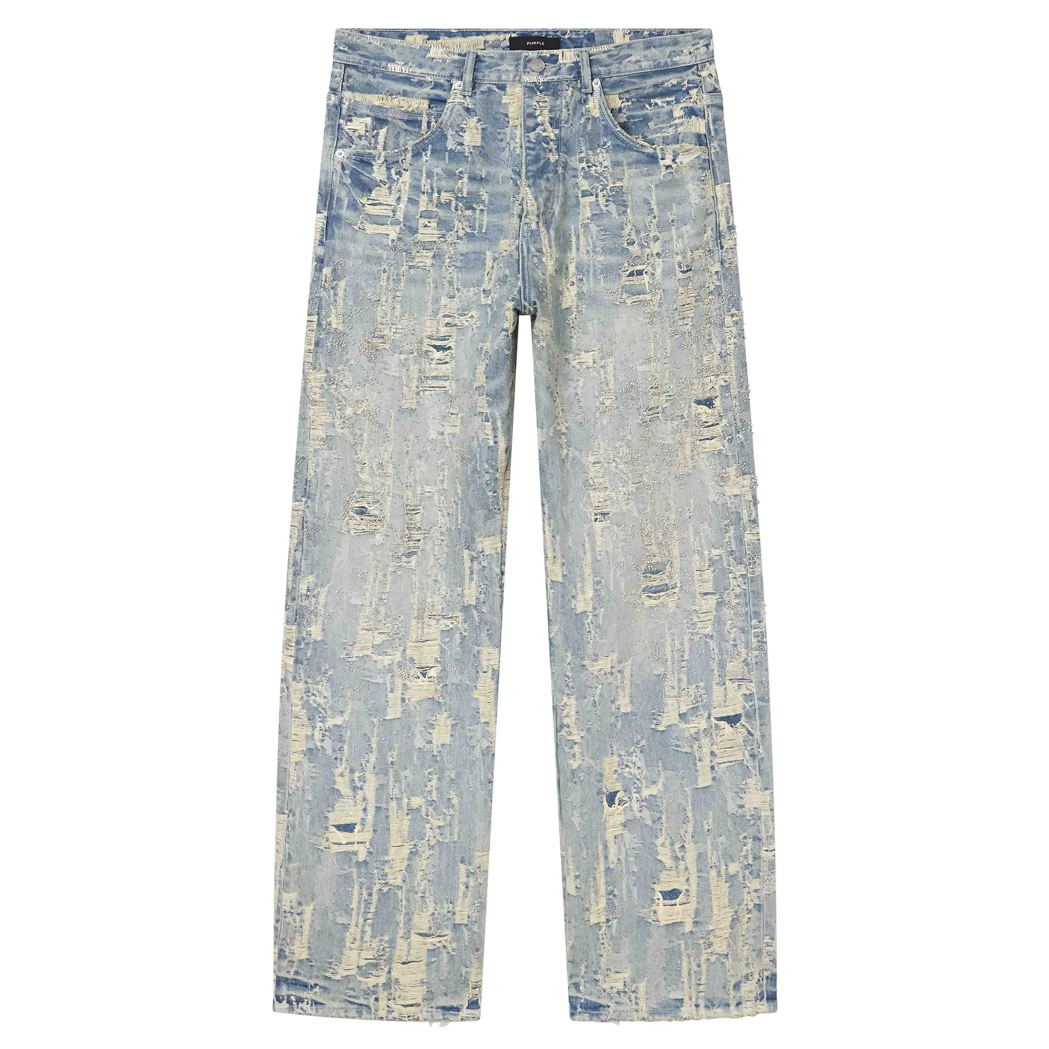 Purple Brand P018 Bead Splatter Destroy Jean