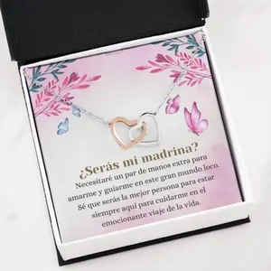 Godmother Necklace, Latina Madrina Bautismo – Madrina Necklace Gift – Propuesta Madrina – Spanish Godmother Proposal Necklace