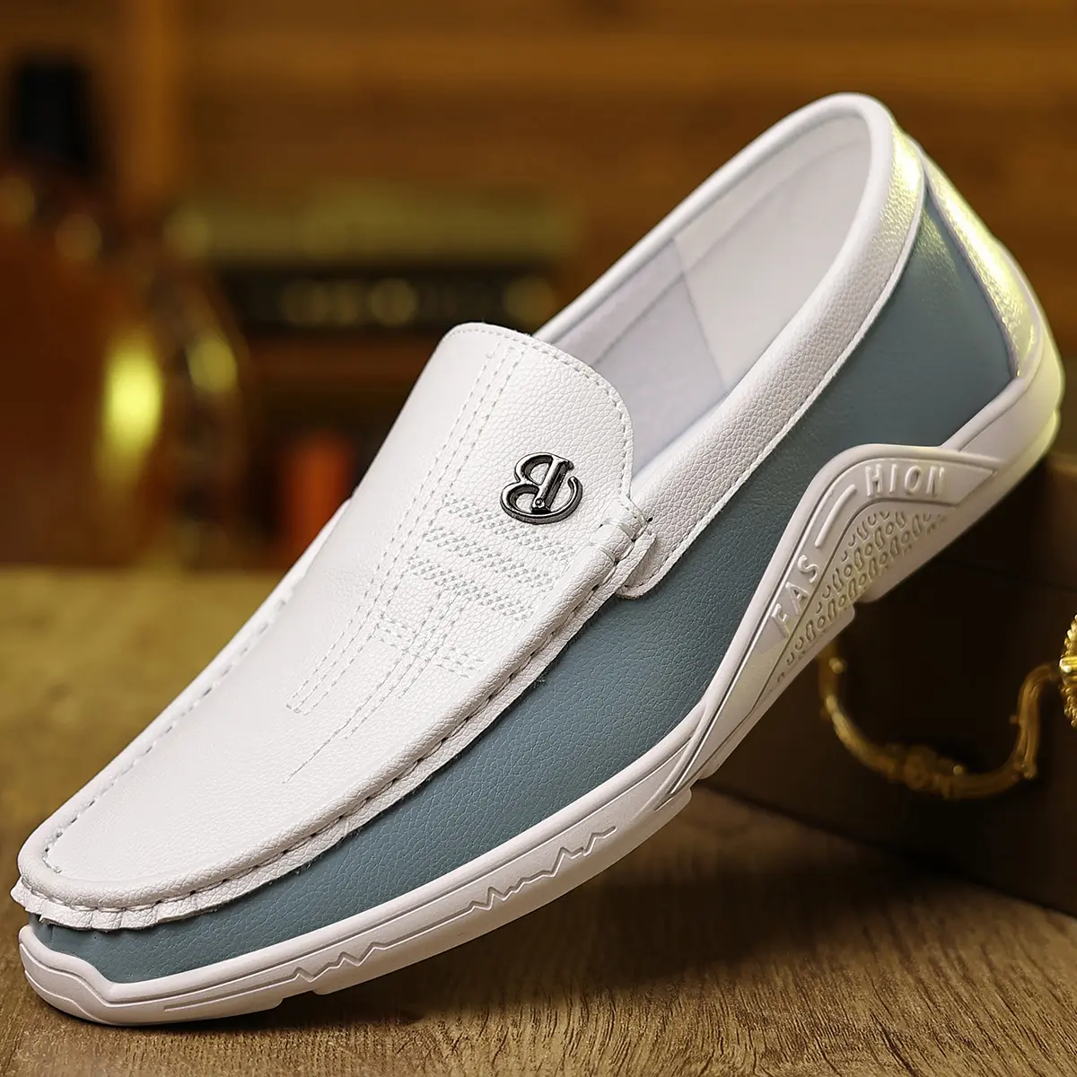 Men's Casual Slip-On Footwear, Relaxed-Fit, Wider Toe Box, Breathable, Lightweight - All-Day Summer Comfort