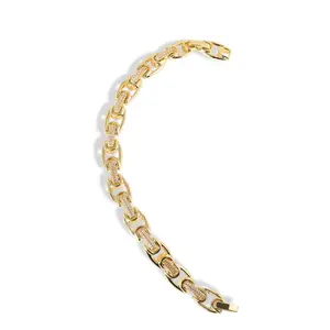 14K Gold Plated Cuban Link Bracelet 7” + 2cm Extension Iced Luxury Bold Design Durable High-Quality Finish Elegant Eye-Catching