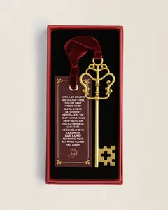 The Santa Key with Holiday Poem – No Chimney Needed - Officially Authorized & Approved by the North Pole for Homes Without Chimneys Christmas Decor, Metal Key, Ornament and Gift Door Magical