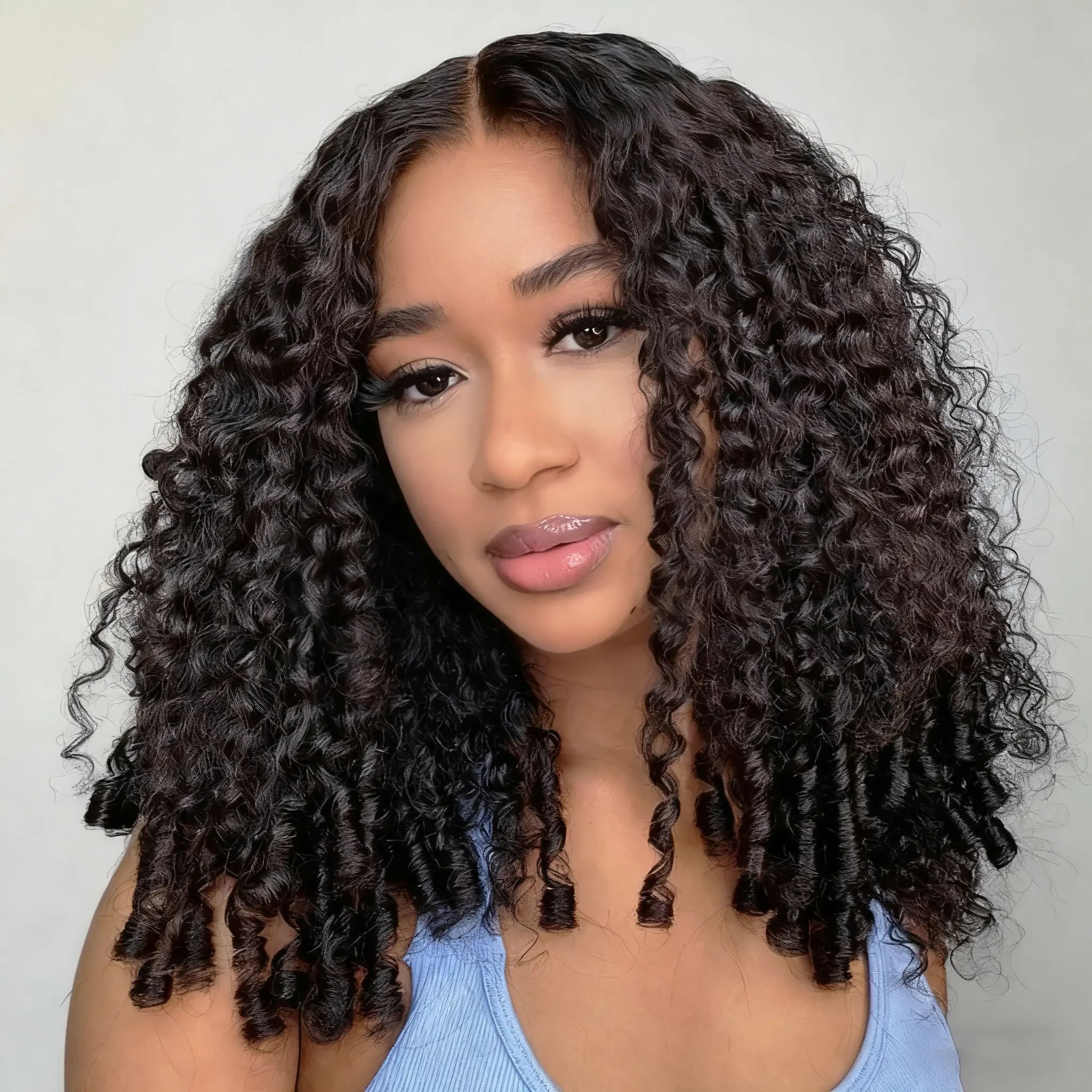 Celie Hair Ready Go 6x5 Burmese Curly Natural Black Glueless Wig Pre-Cut Lace & Pre-Plucked Hairline Human Hair Wigs with Drawstring Breathable Cap Beginner Friendly Vacation Hair Summer Vibes